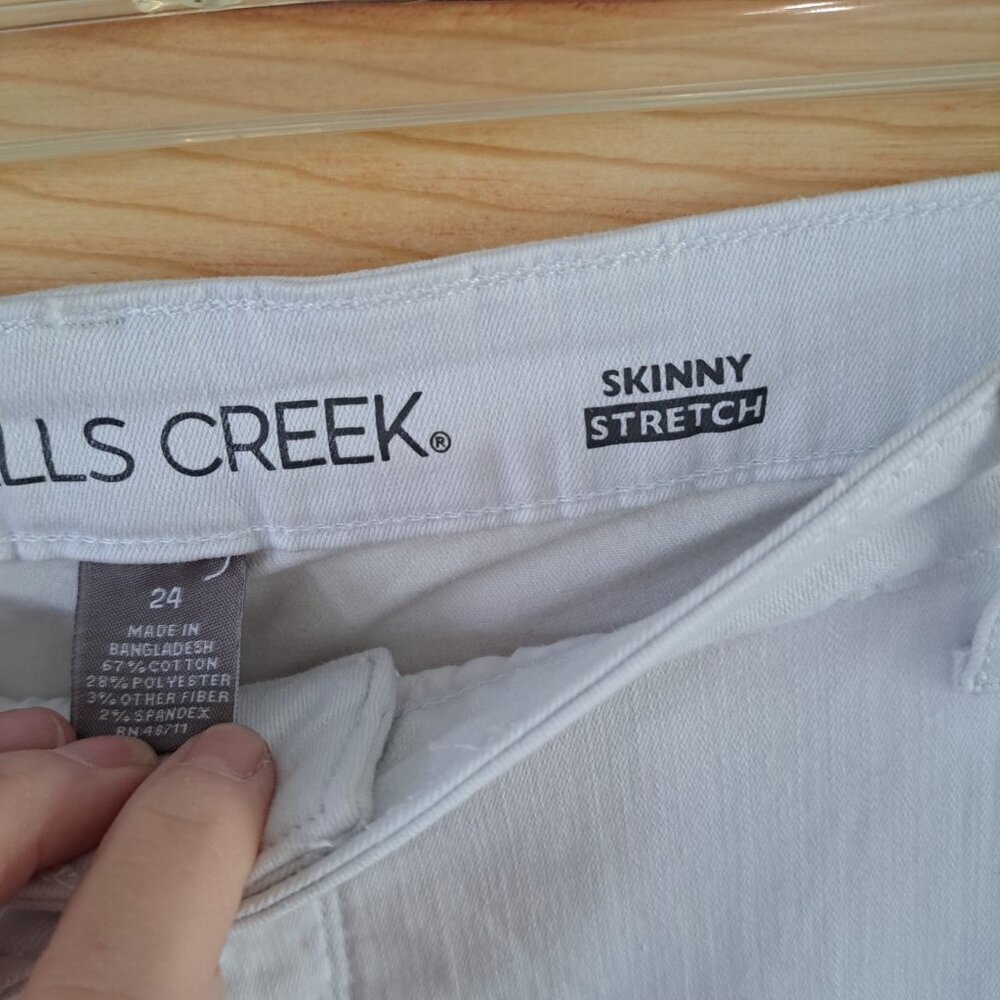 New Falls Creek Plus Size 24 White Pants Skinny Mid Rise Slimming Stretch... - Picture 5 of 10